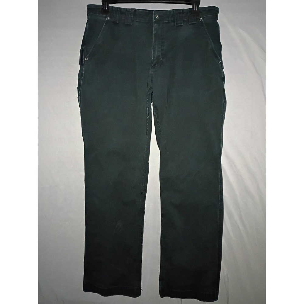 Duluth Trading Flex Fire Hose Pants Mens 38x34 (34x31) Black Carpenter Relaxed